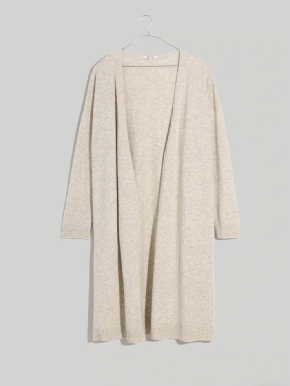 Madewell duster cardigan sweater in ‘HEATHER CLOUD’ (grey/cream) size small s